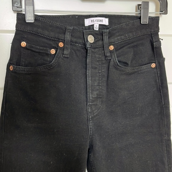 Re/Done 70's Stove Pipe Jeans in Black Size 24 - Picture 3 of 14